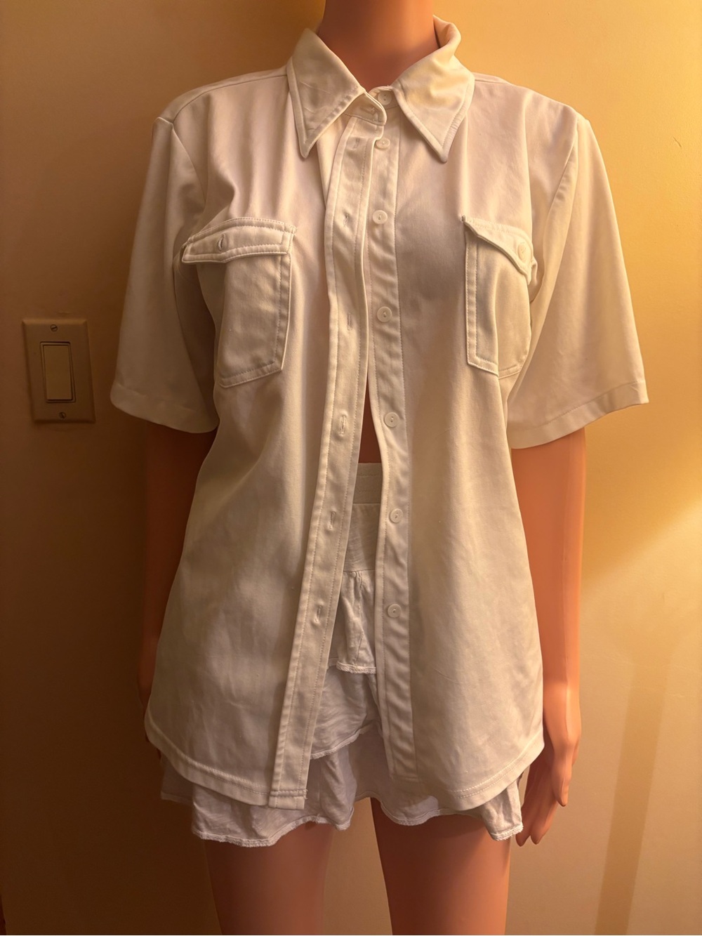 Express Tricot Cream Blouse